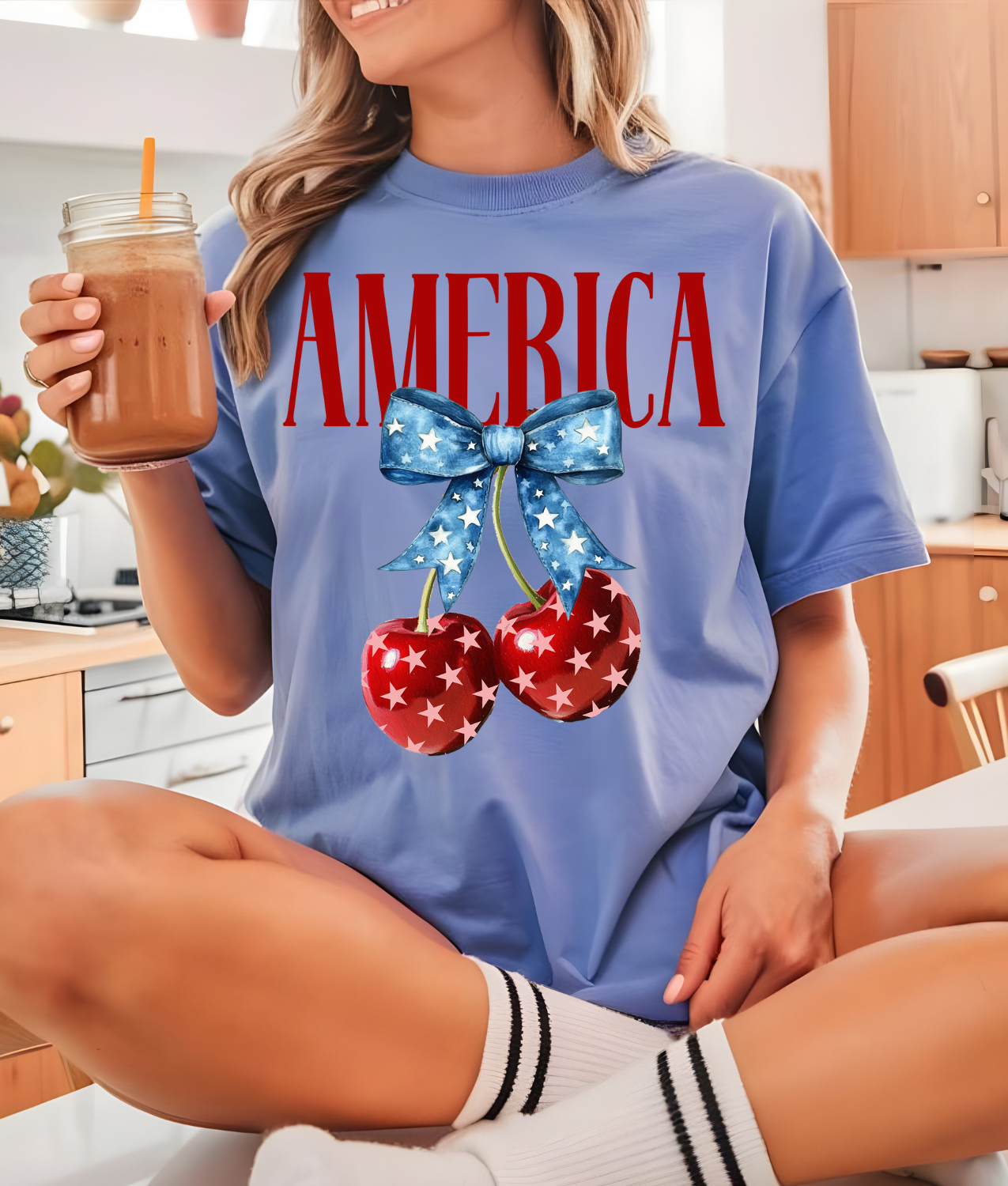 America Cherry Bow DTF
