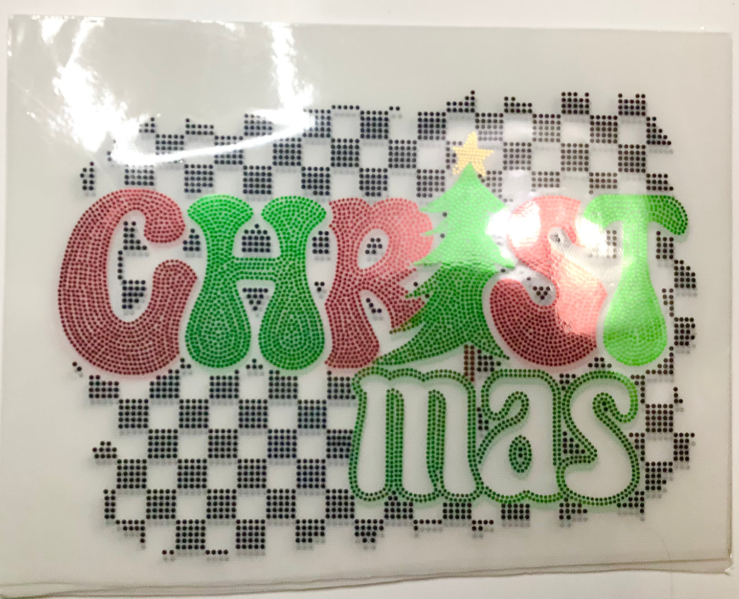 Checkered Christmas Spangle Transfer