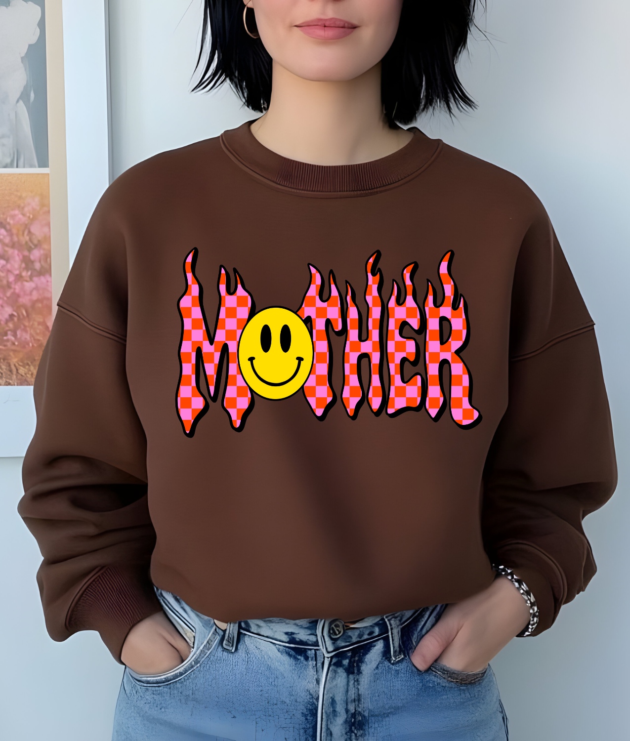 Checkered Mother DTF Transfer