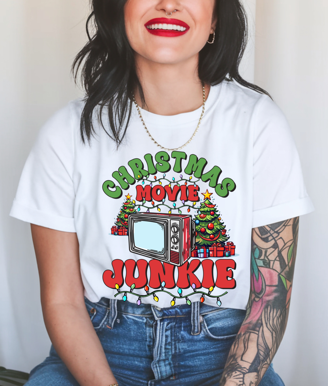 Christmas Movie Junkie DTF Transfer
