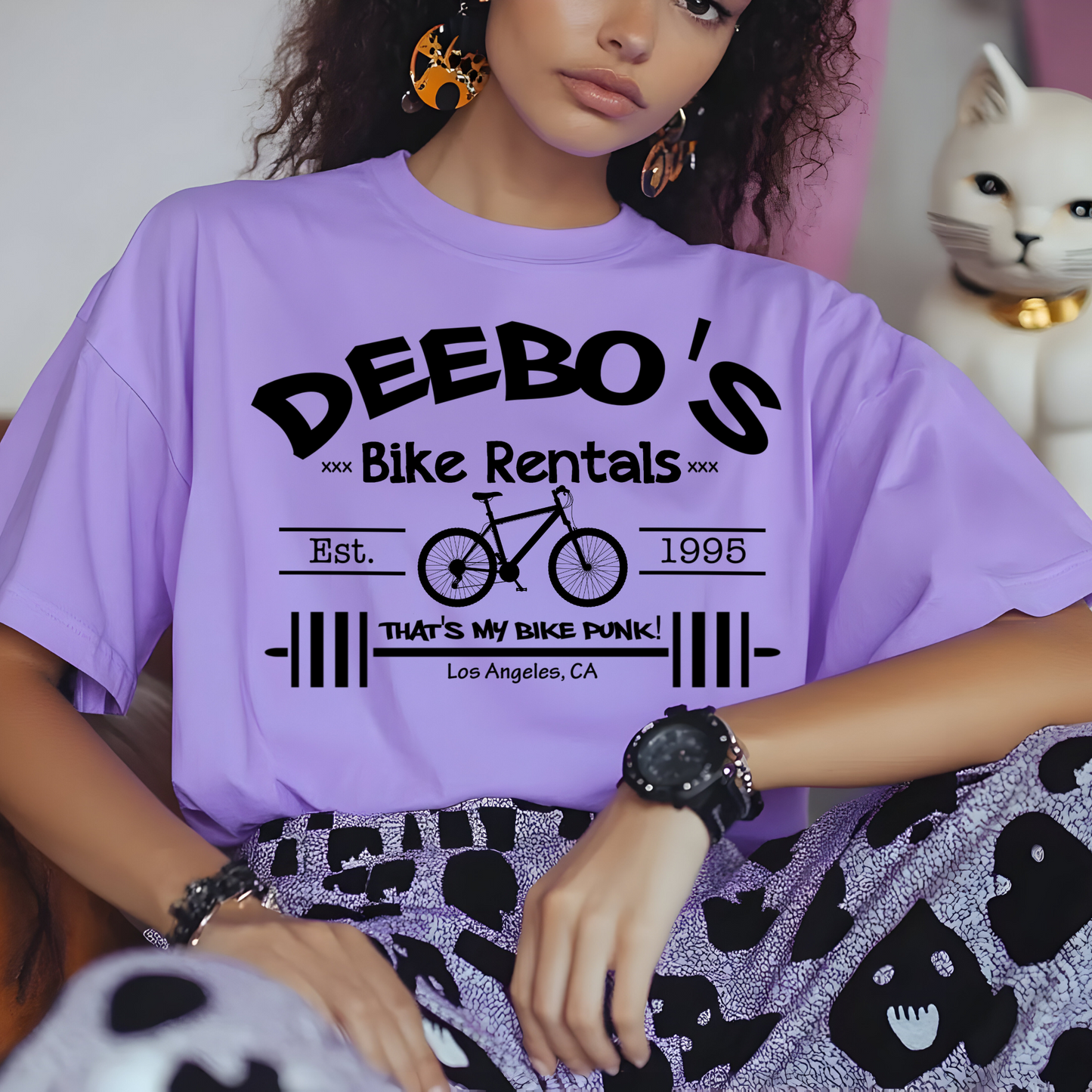 Deebos Bike Rentals Single Color Screen Print - Black Ink