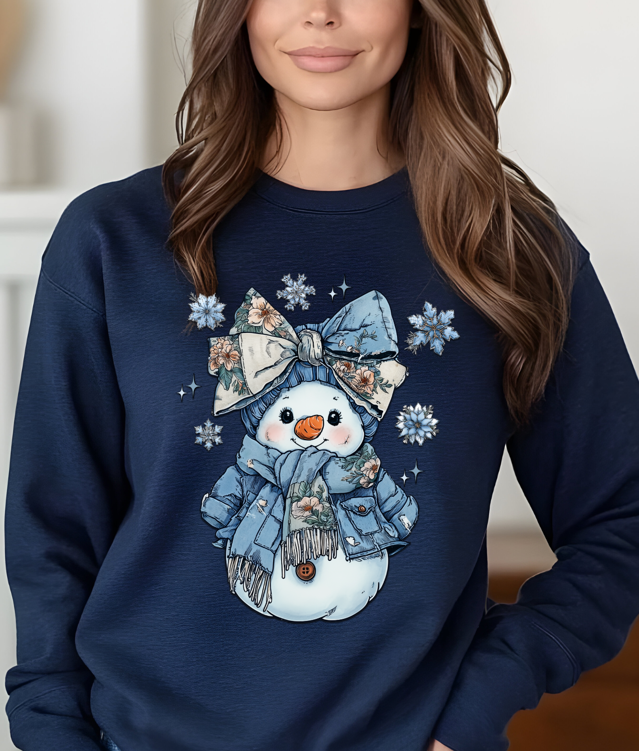 Denim Snowman DTF Transfer