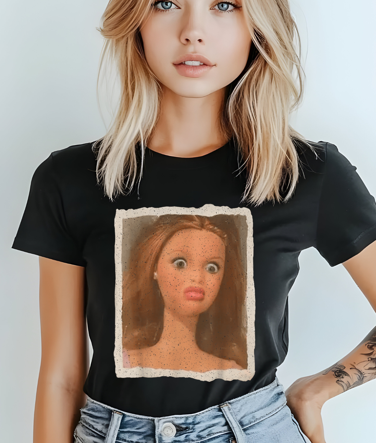 Disgusted Doll Face Meme DTF Transfer