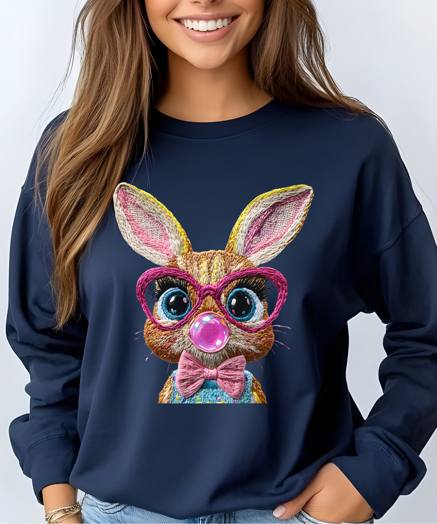 Faux Embroidery Bunny DTF