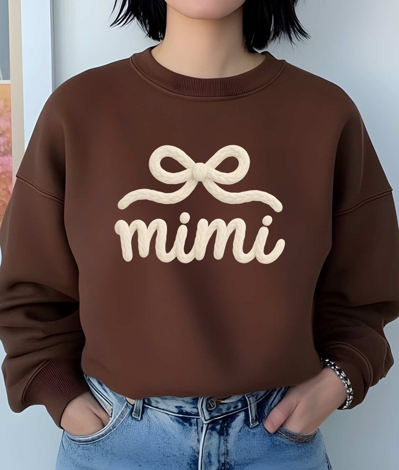 Faux Yarn Mimi Bow DTF Transfer