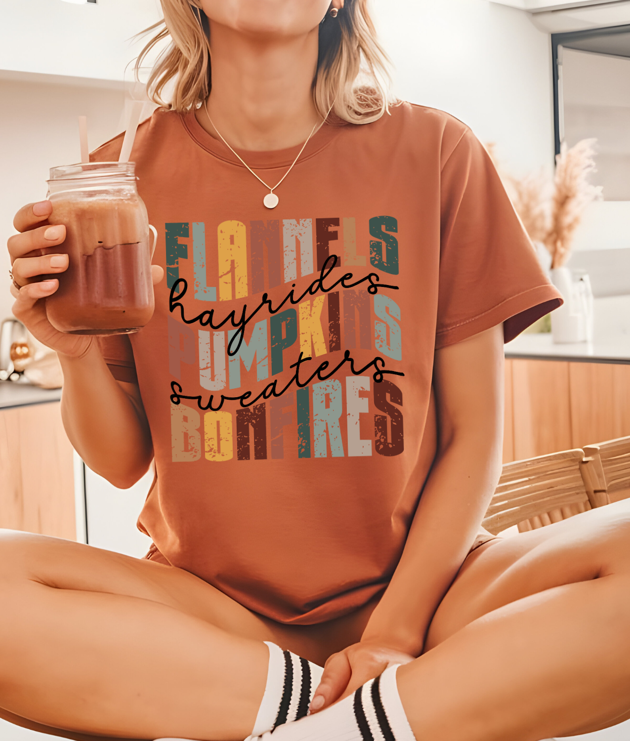 Flannels Pumpkins Bonfires DTF Transfer