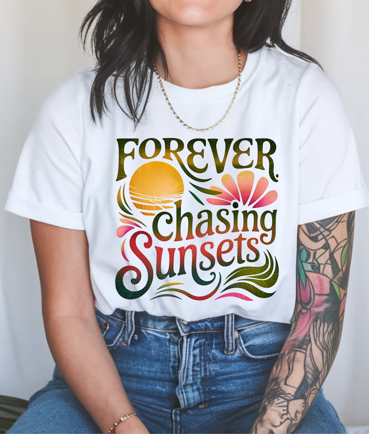 Forever Chasing Sunsets DTF Transfer
