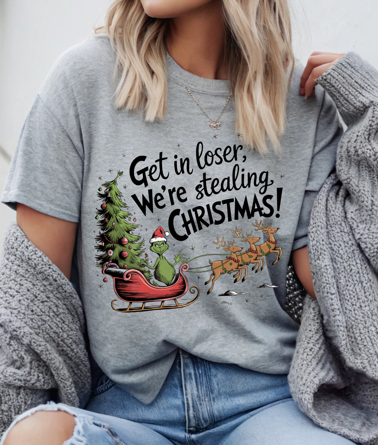 Get in Loser We're Stealing Christmas DTF Transfer