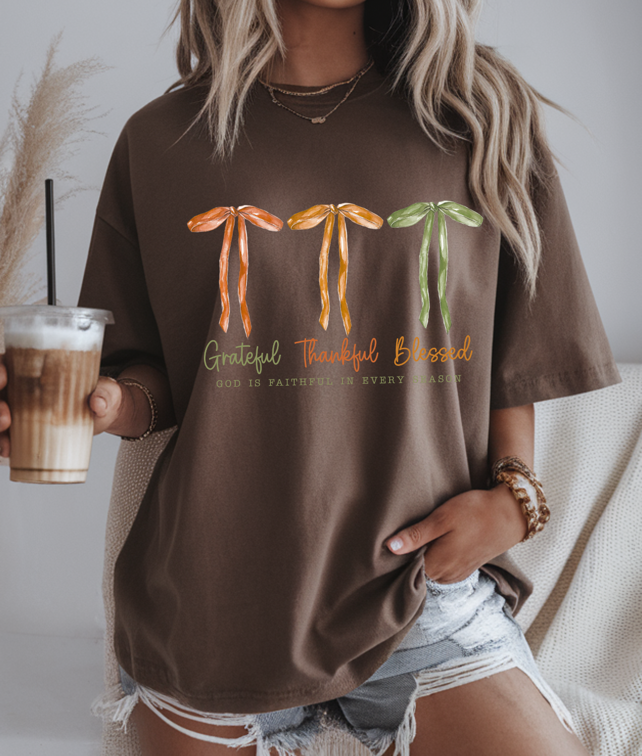 Grateful Thankful Blessed DTF Transfer