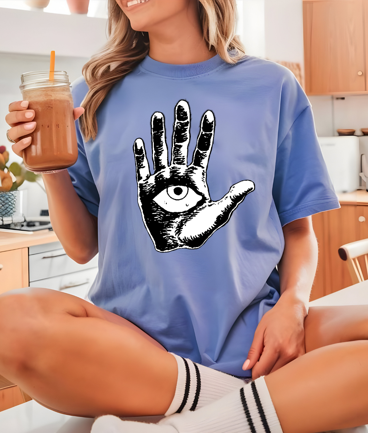 Hand Drawn Hand Eye DTF Transfer