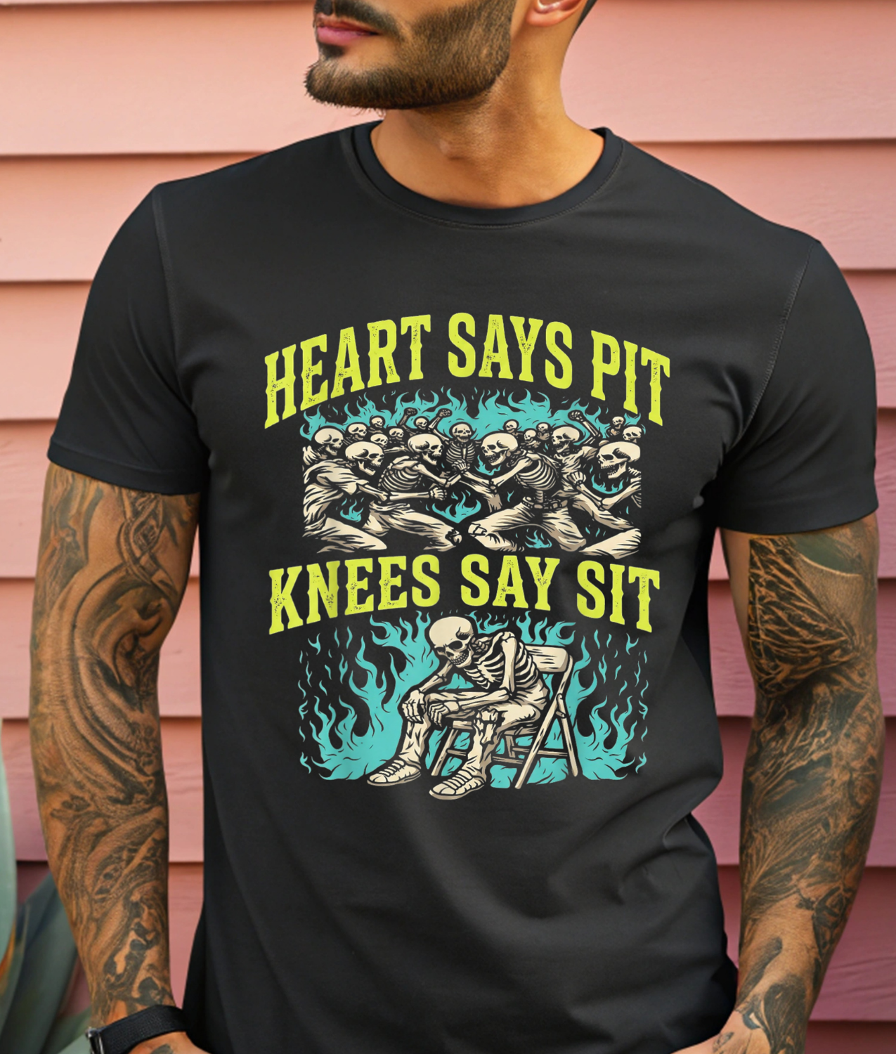 Heart Says Pit Knees Say Sit DTF Transfer