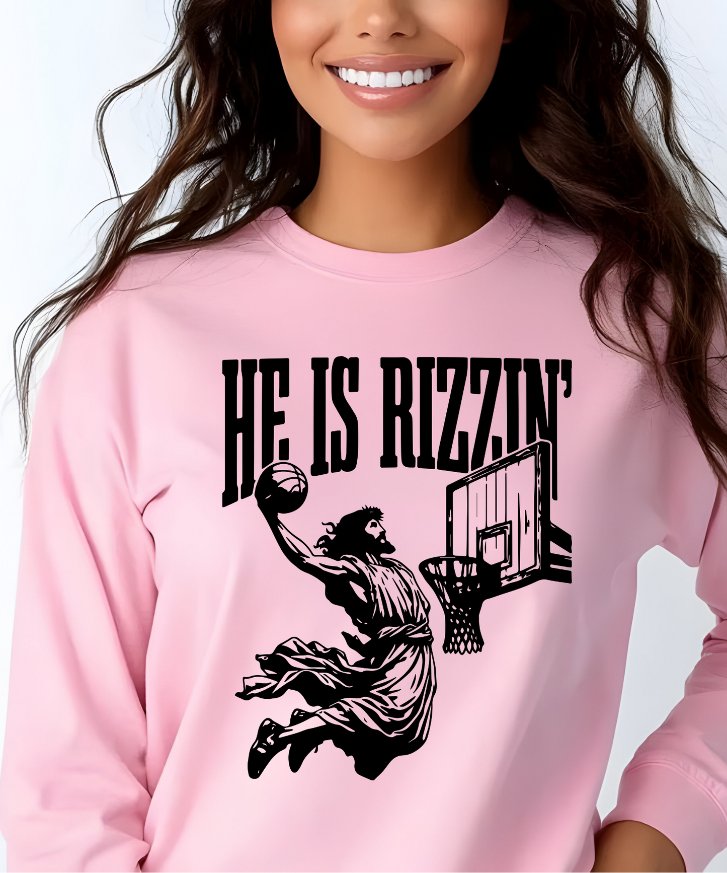 He is Rizzin Single Color Screen Print - Black Ink