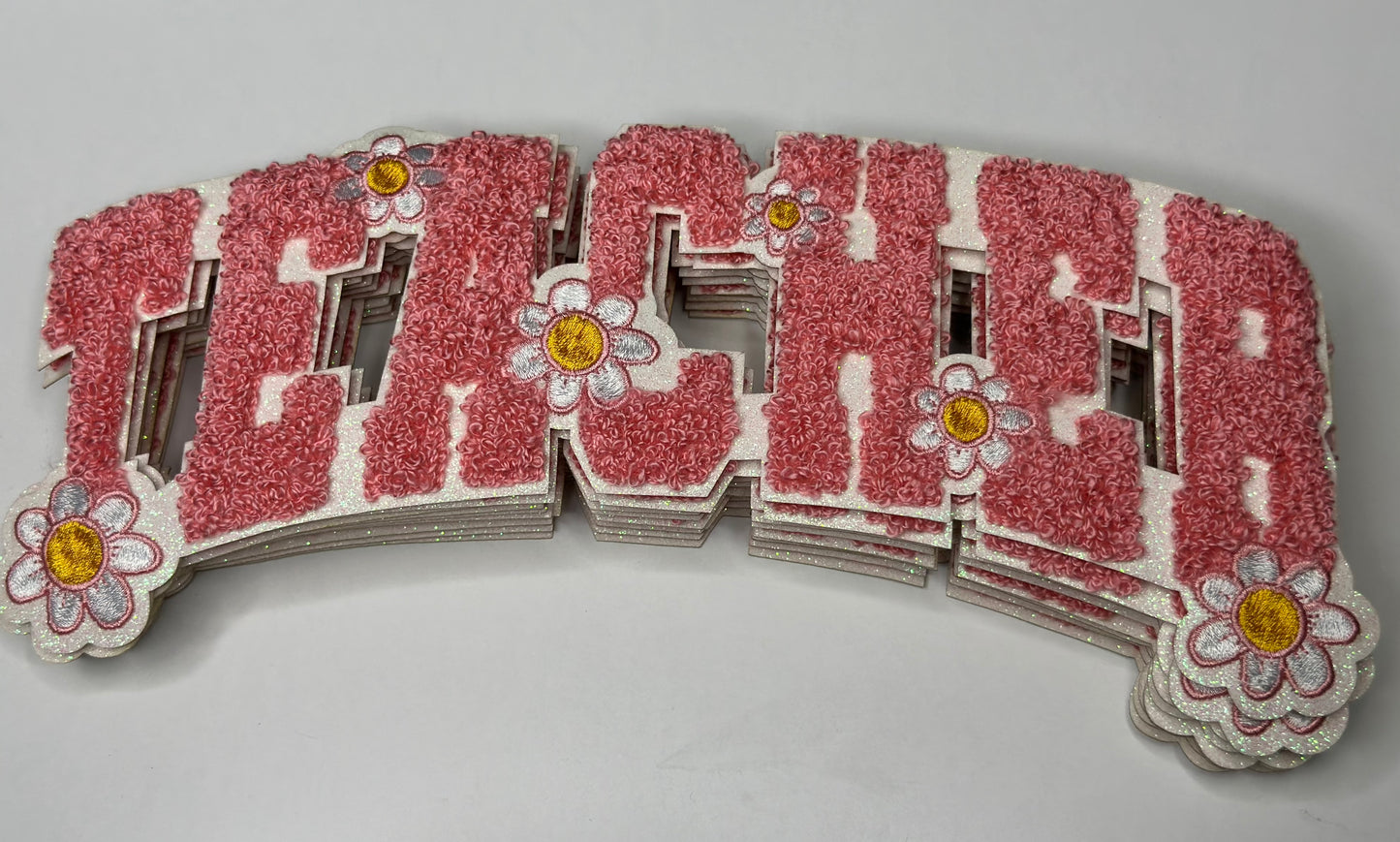 Floral Teacher Chenille Patch