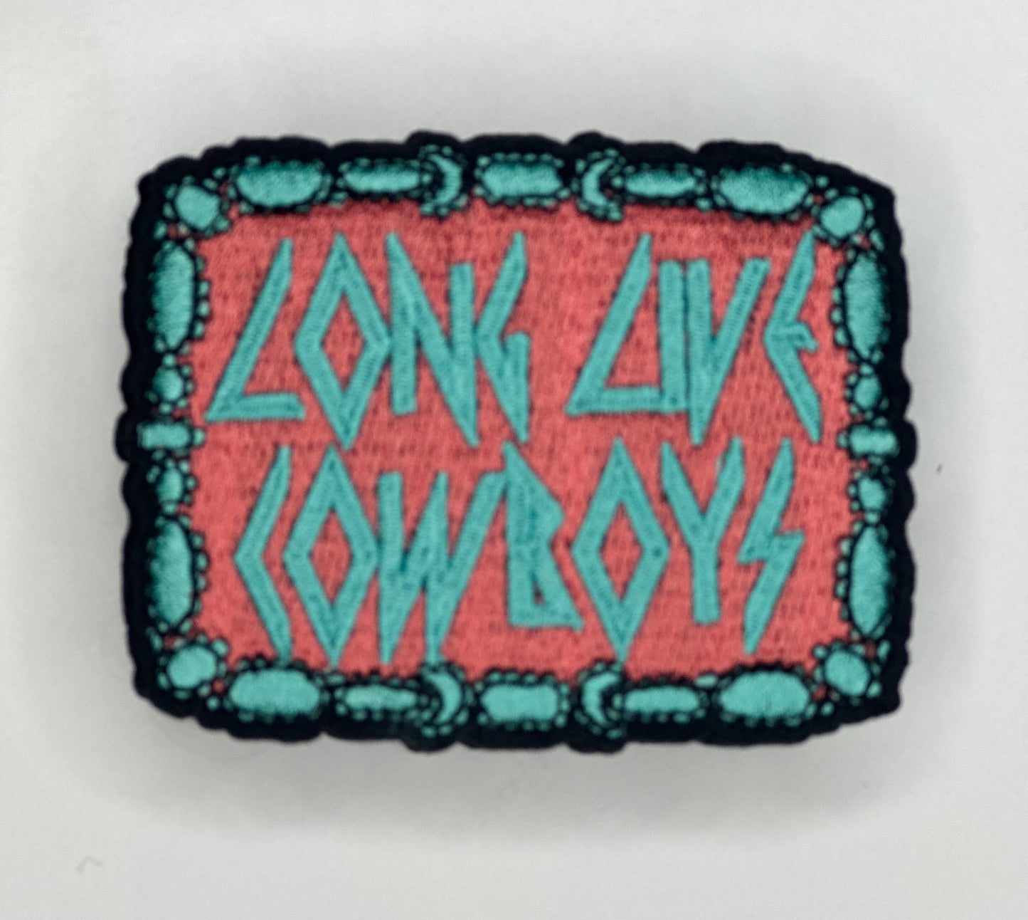 Long Live Cowboys Turquoise SMALL Embroidered Patch