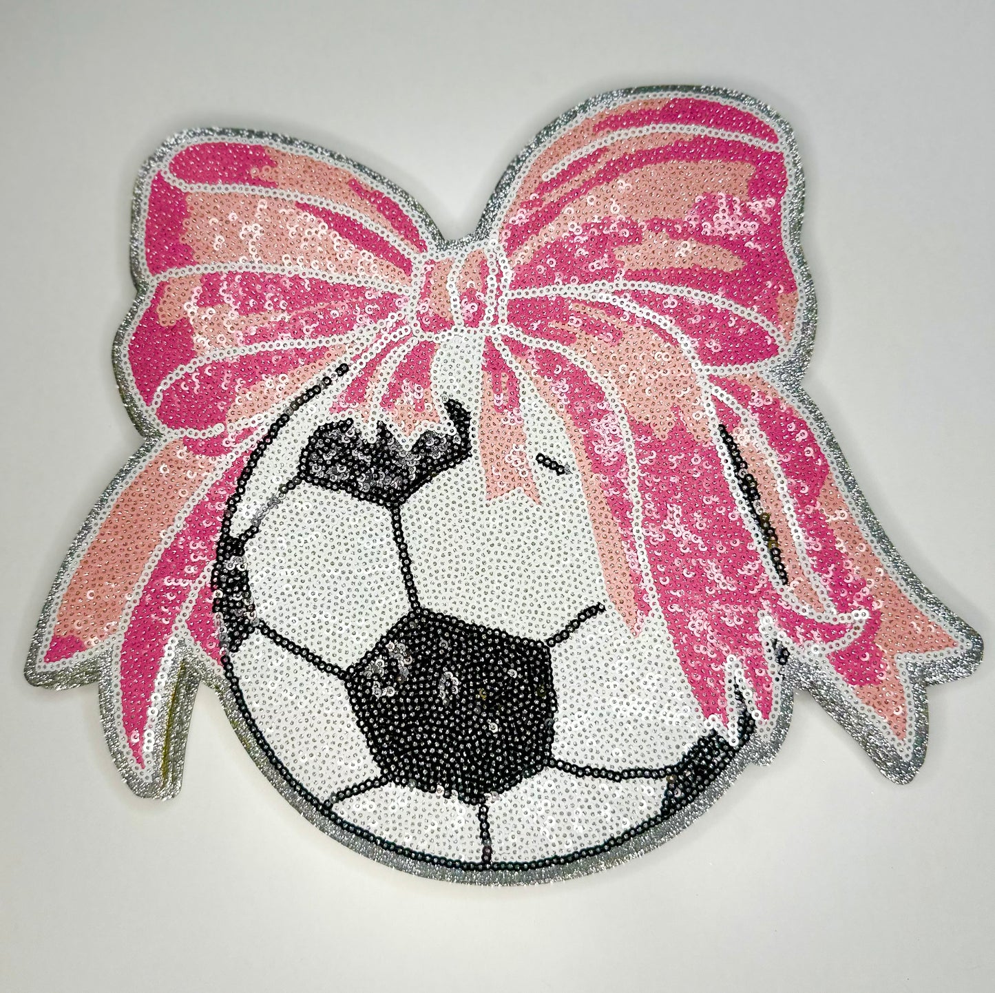 Soccer Bow Sequin Patch