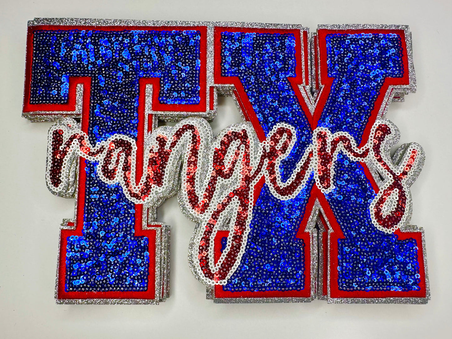 TX Rangers Sequin Patch