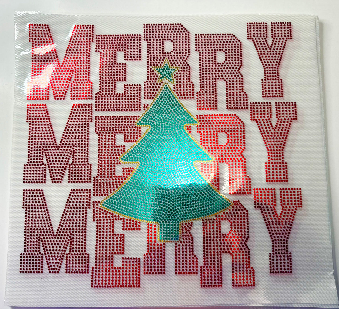 Stacked Merry Tree Spangle Transfer