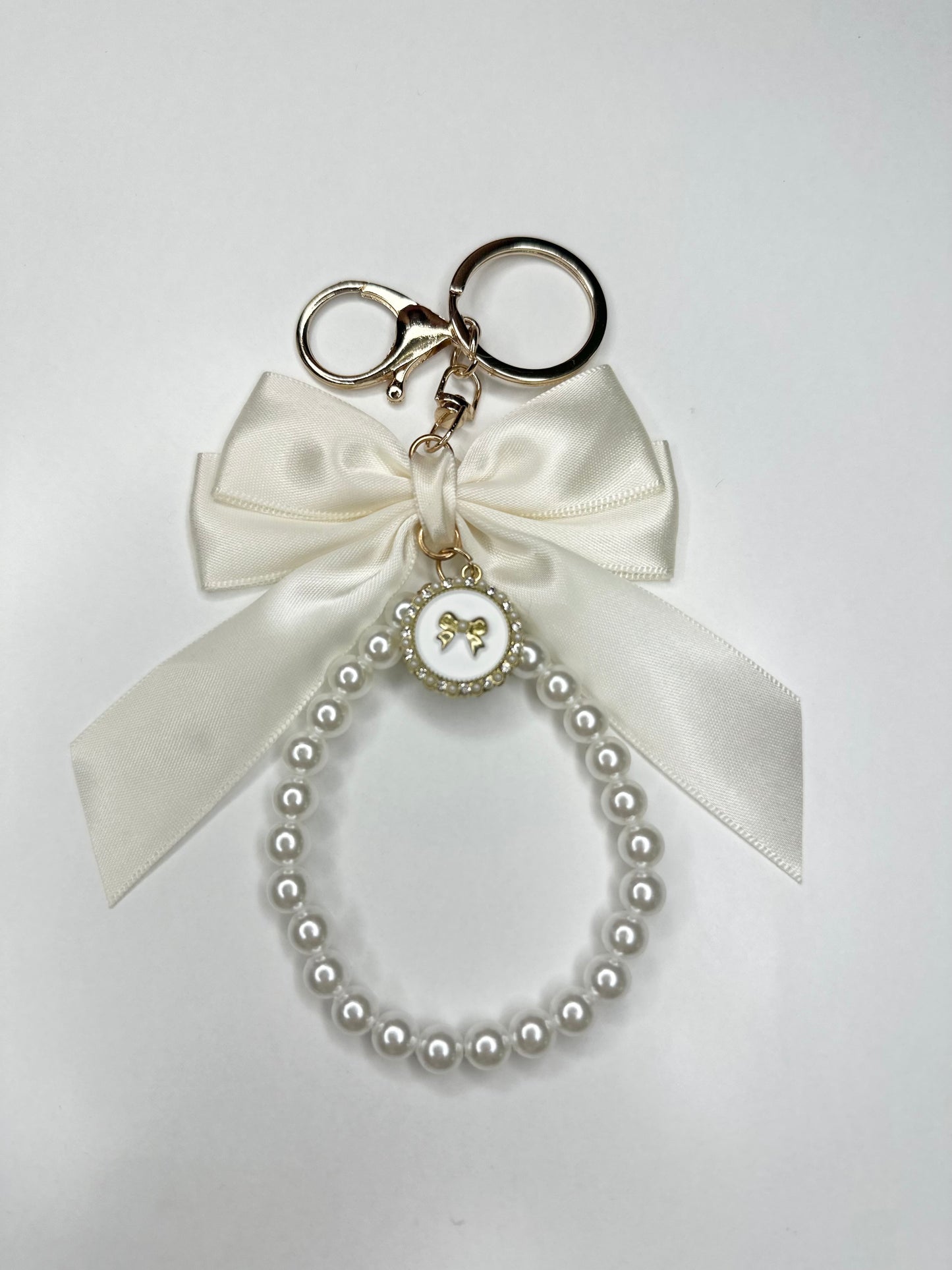 Ivory Bow Bag Charm
