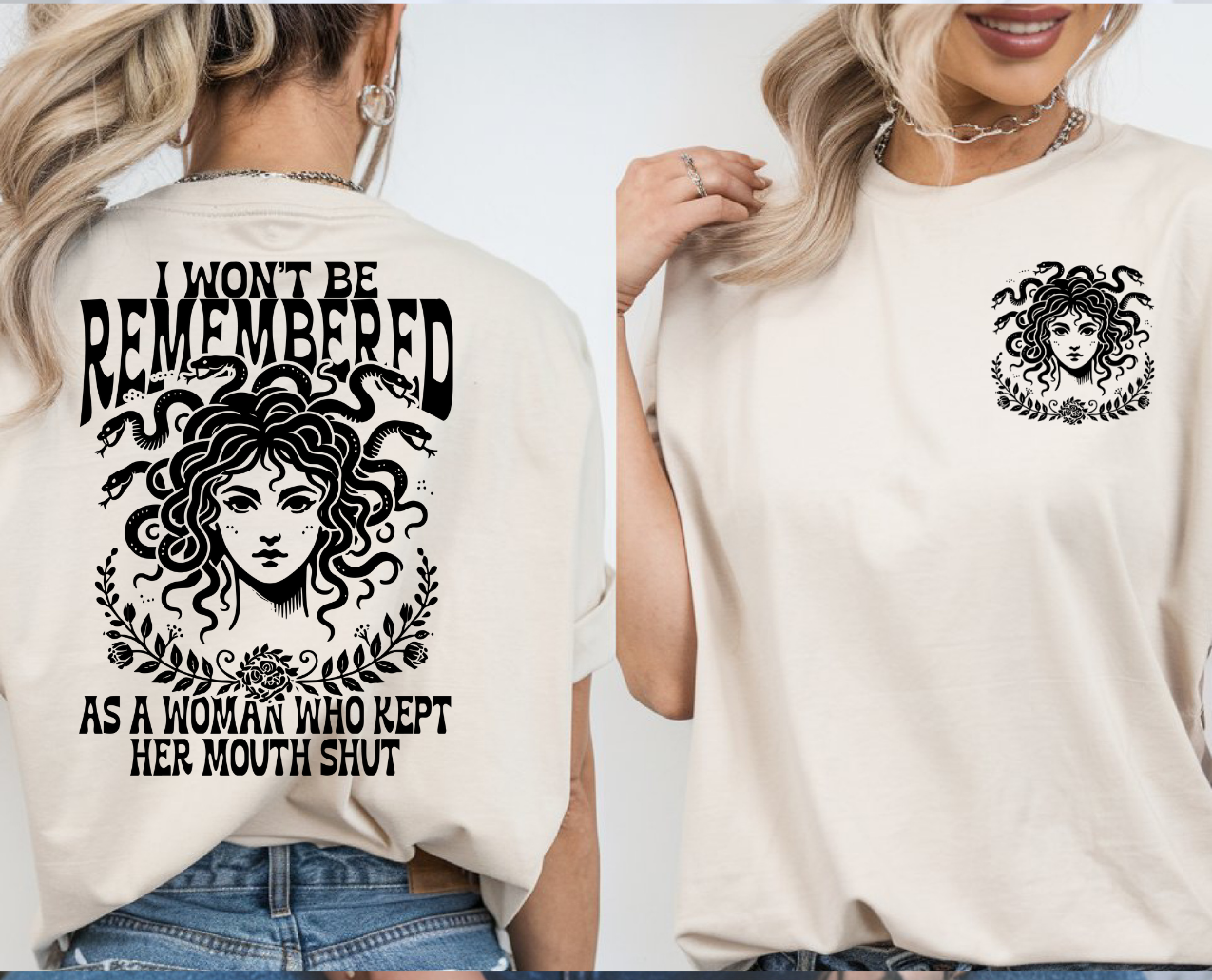 I won't be remembered DTF Transfer POCKET INCLUDED
