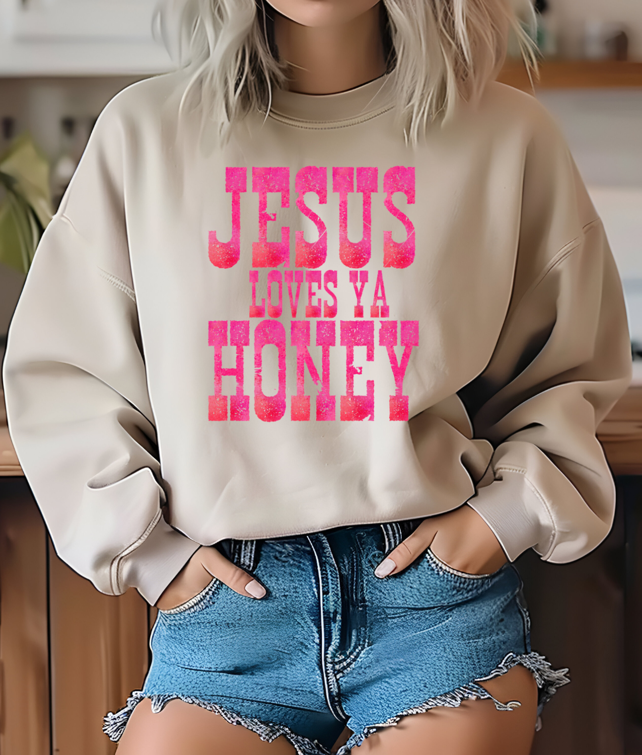 Jesus Loves Ya Honey DTF Transfer