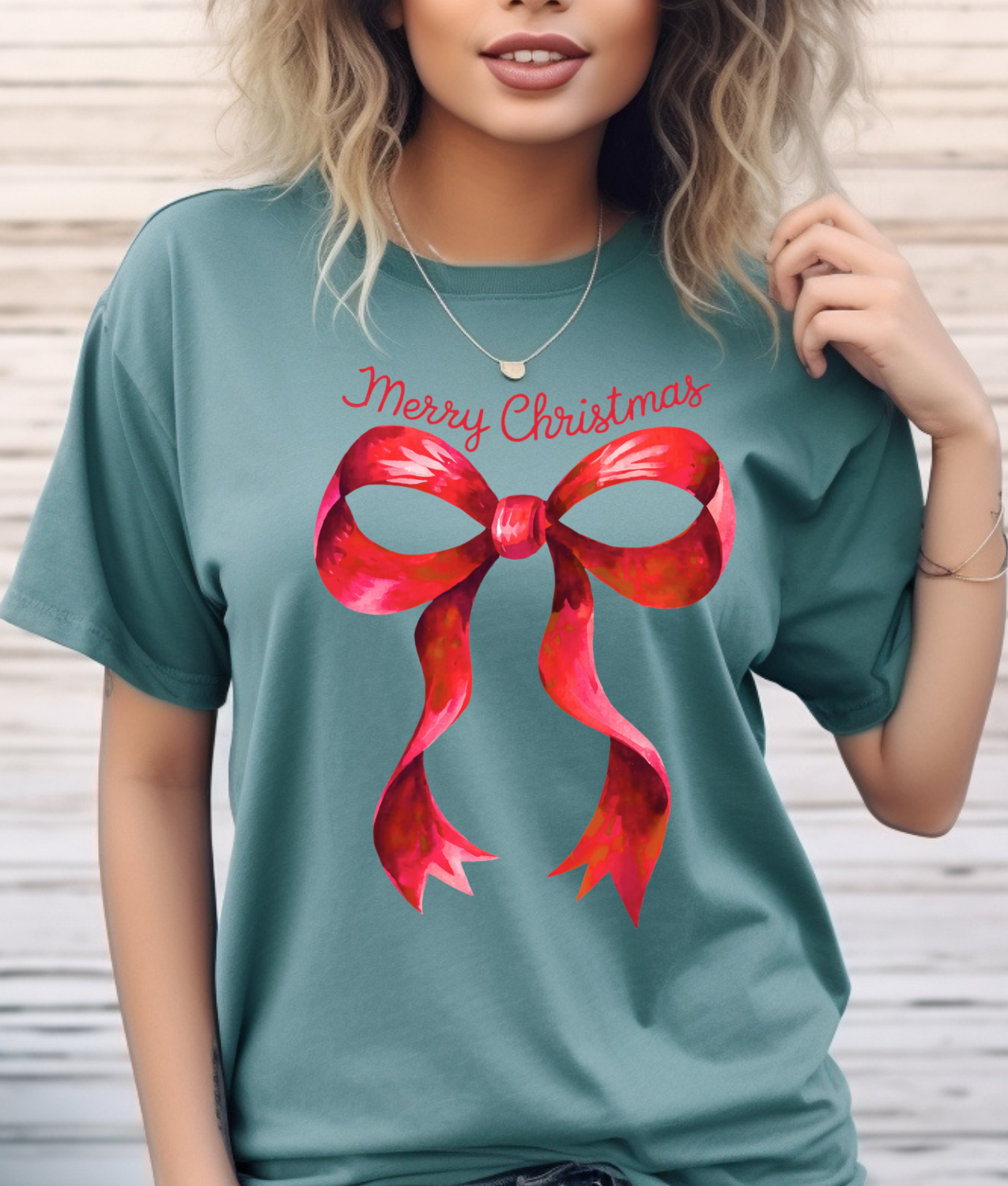 Red Merry Christmas Bow DTF Transfer