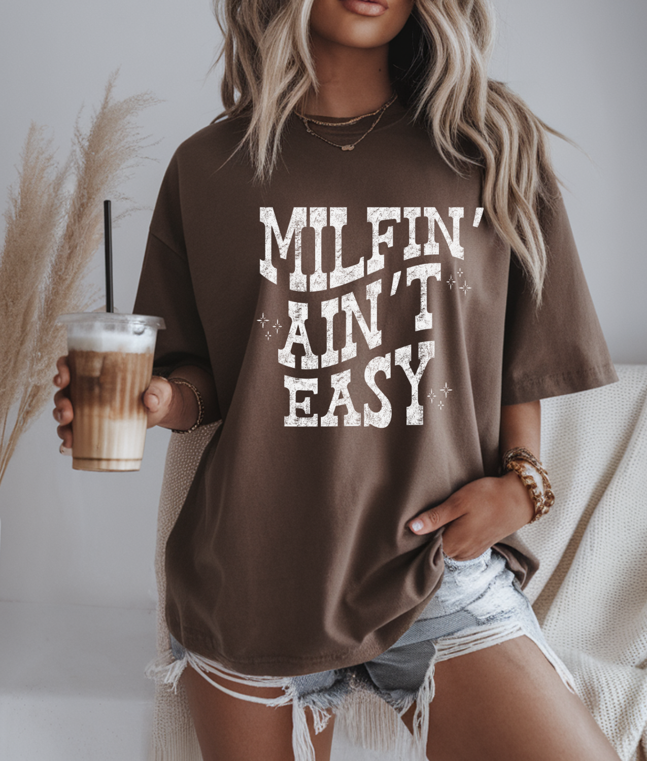Milfin Aint Easy White DTF Transfer