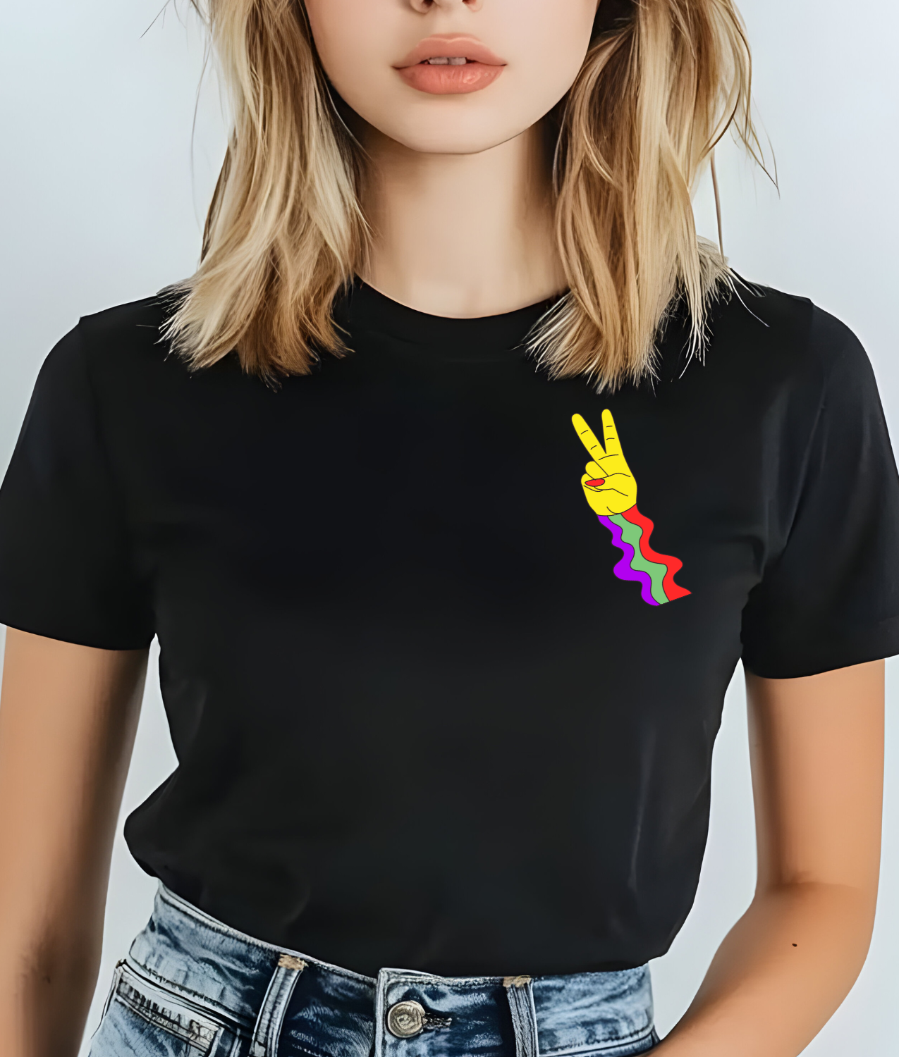 POCKET Trippy Peace Hand DTF