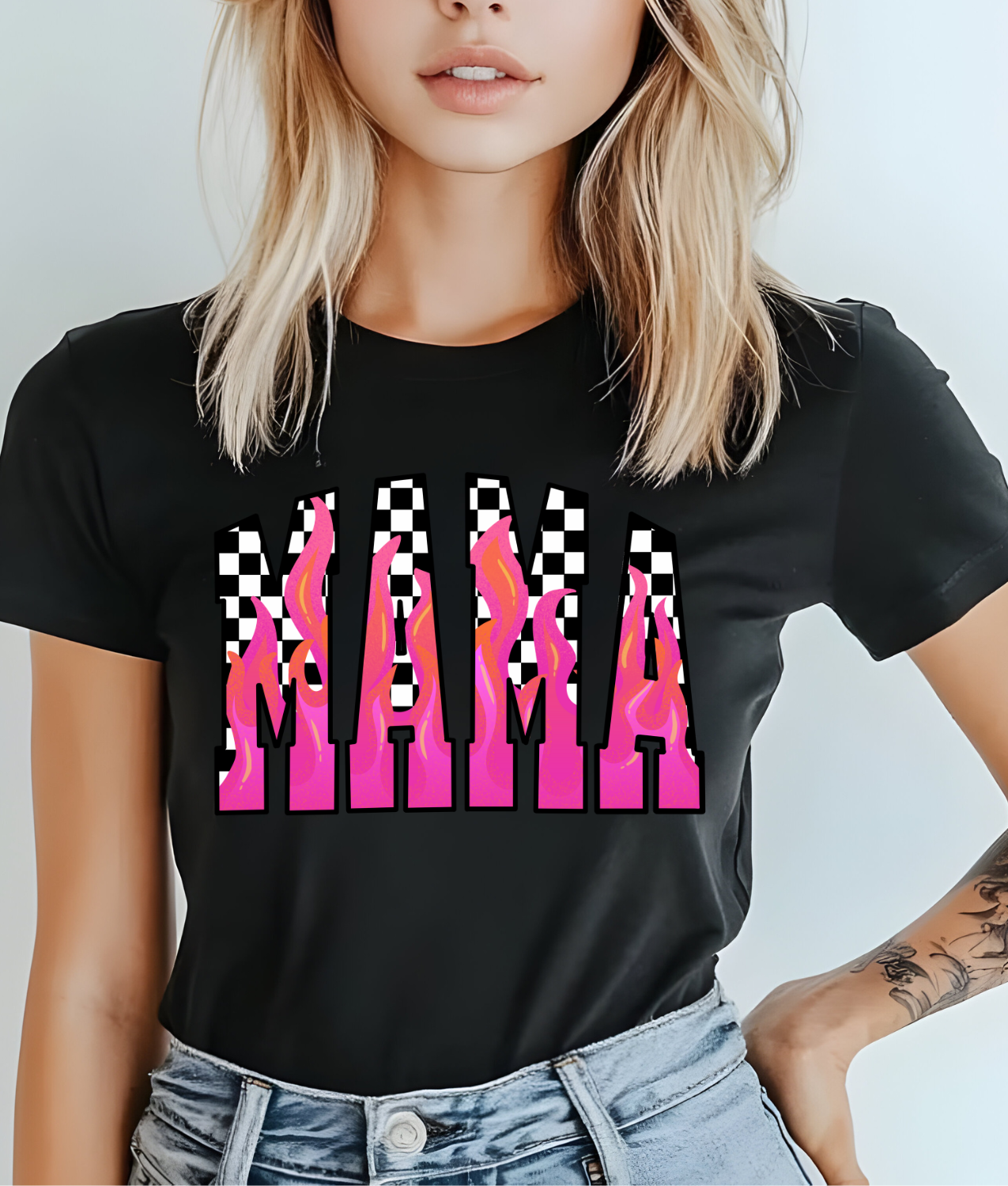 Pink Flame Mama DTF