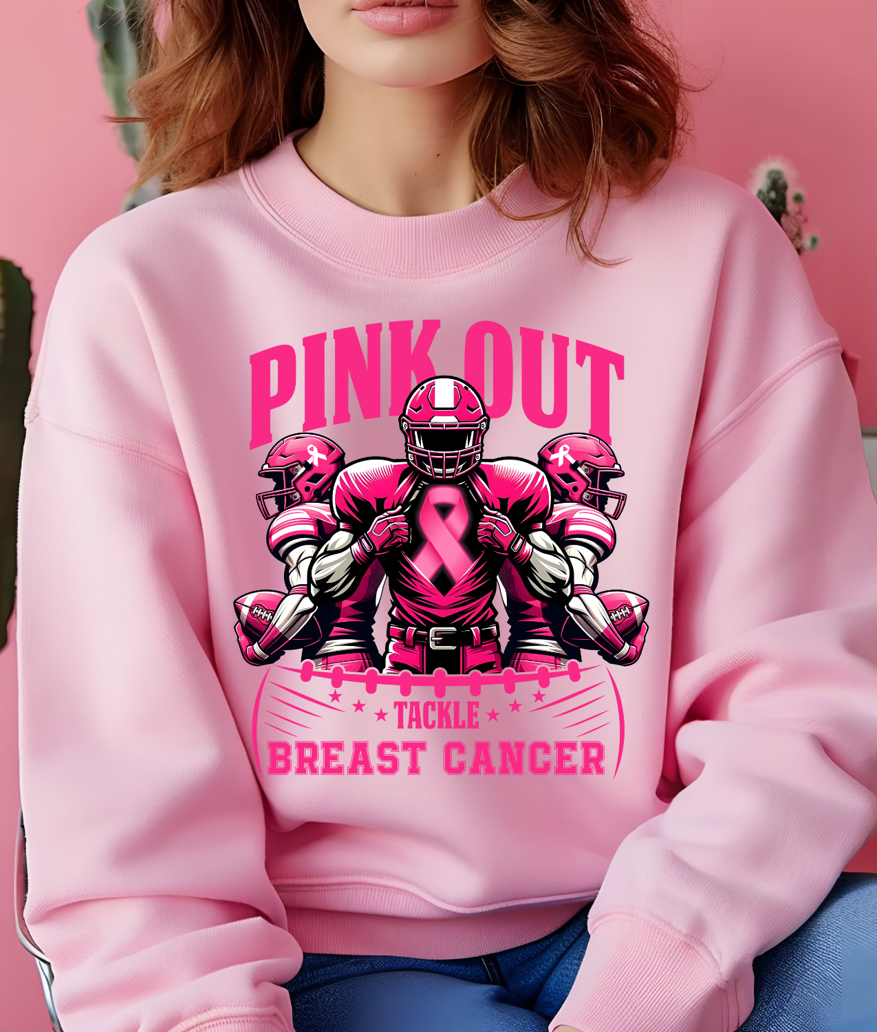 Pink Out Tackle Breast Cancer DTF Transfer