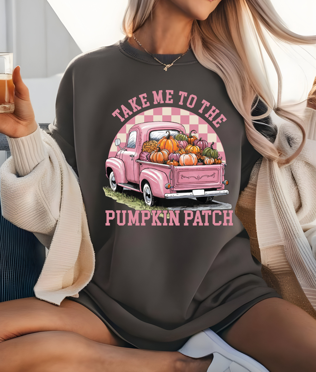 Pink Take me to the Pumpkin Patch DTF Transfer