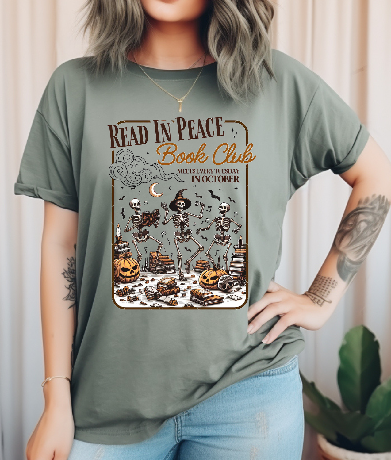 Read in Peace Book Club DTF Transfer