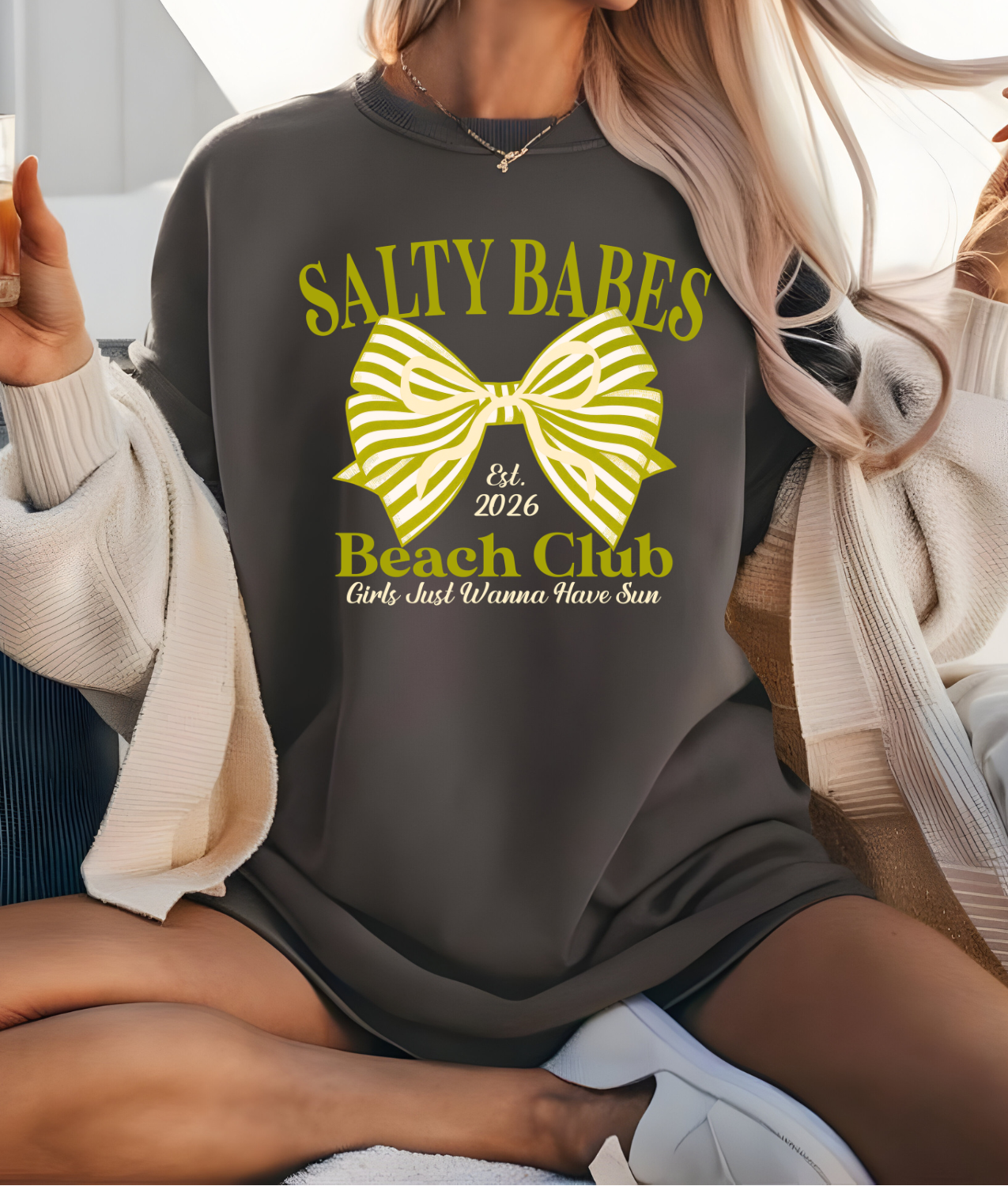 Salty Babes Beach Club - Yellow DTF Transfer