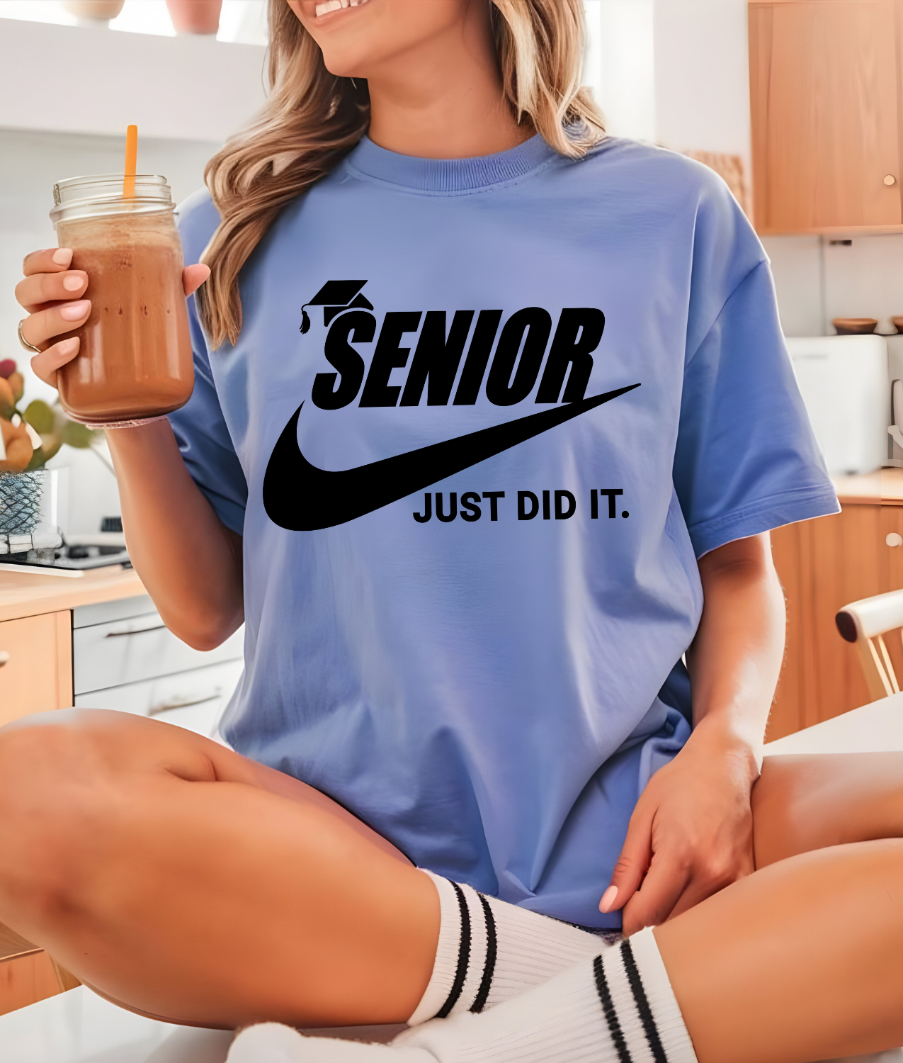 Senior Just Did It Single Color Screen Print - Black Ink