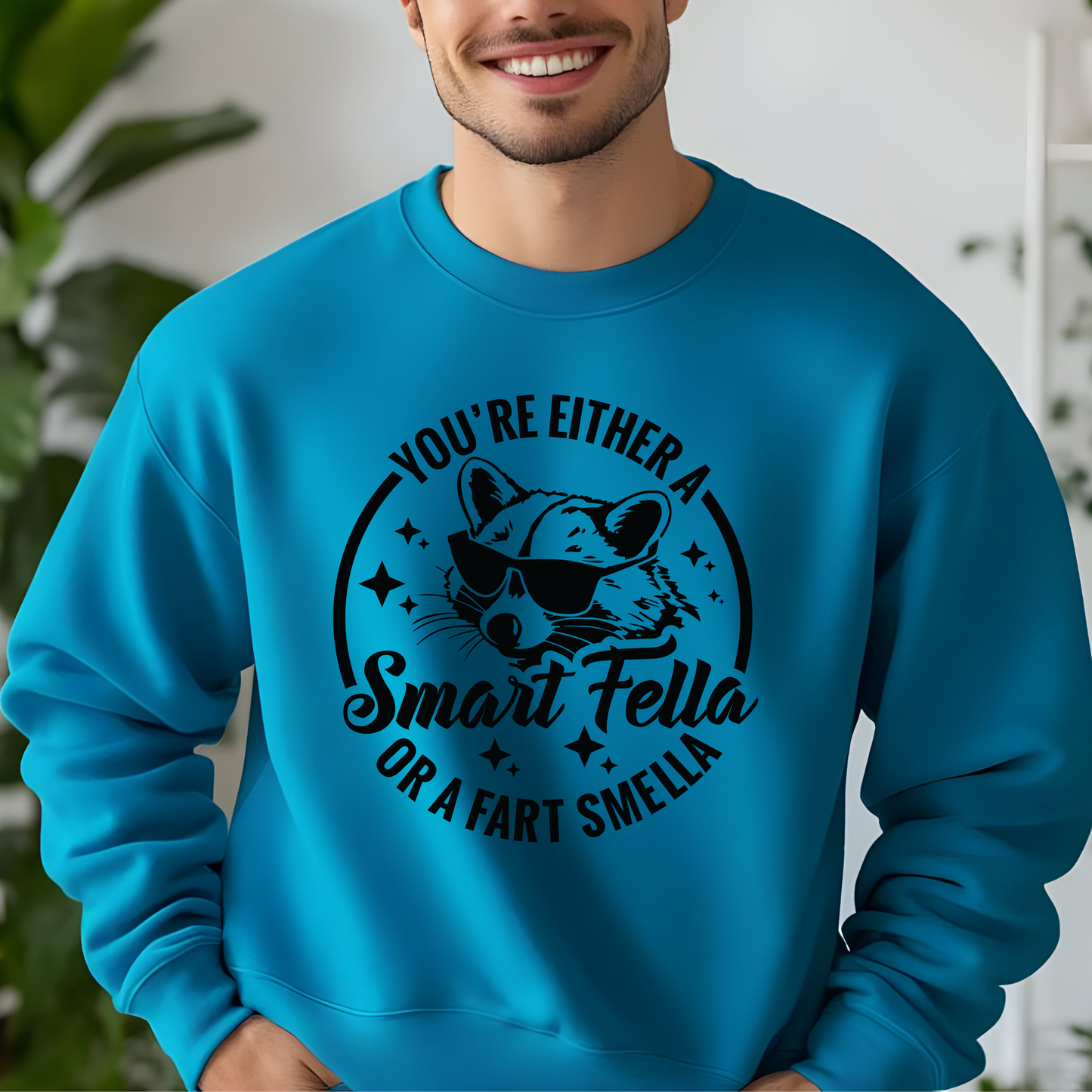 Smart Fella or Fart Smella Single Color Screen Print - Black Ink