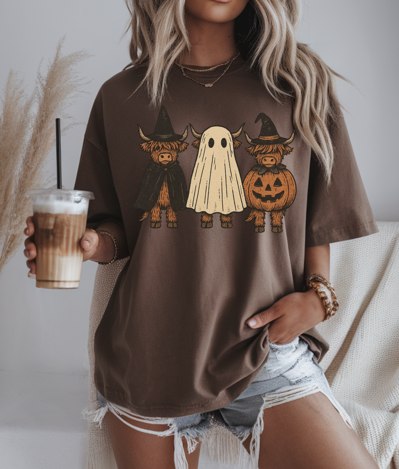 Spooky Highland Cows DTF Transfer