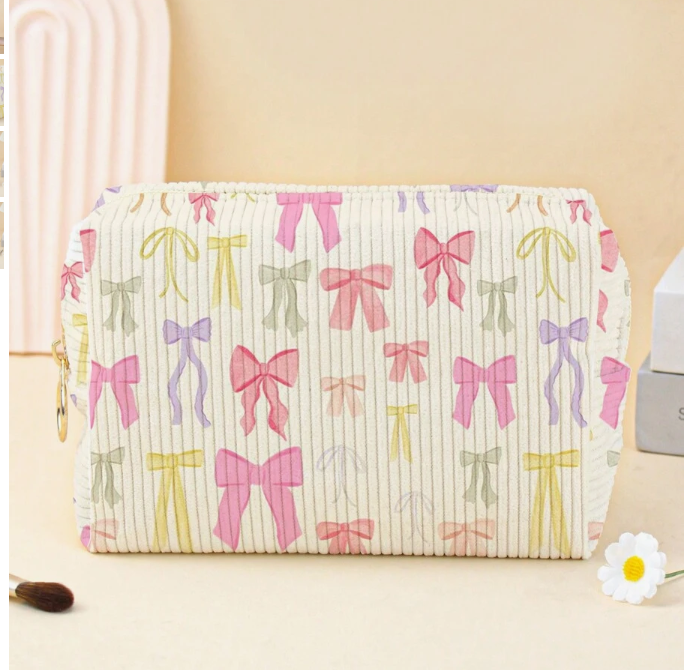 Summer Bows Makeup Travel Pouch