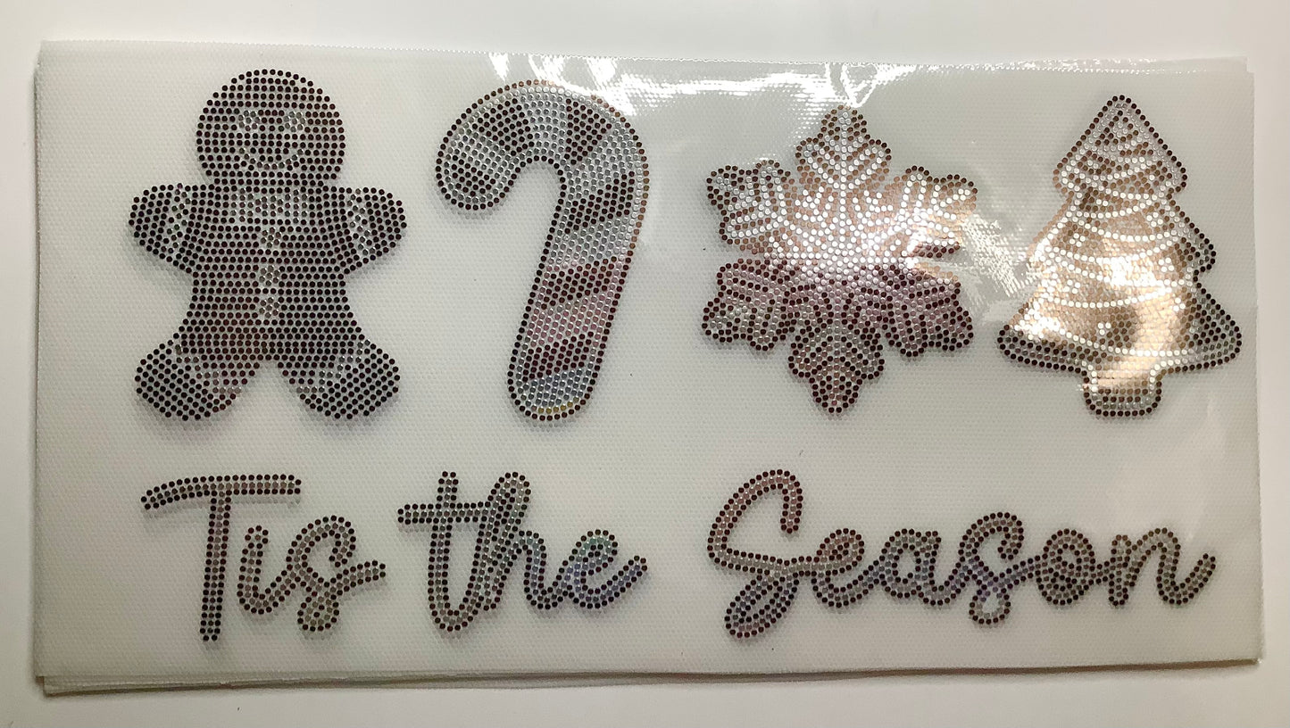 Tis the Season Brown and Silver Spangle Transfer