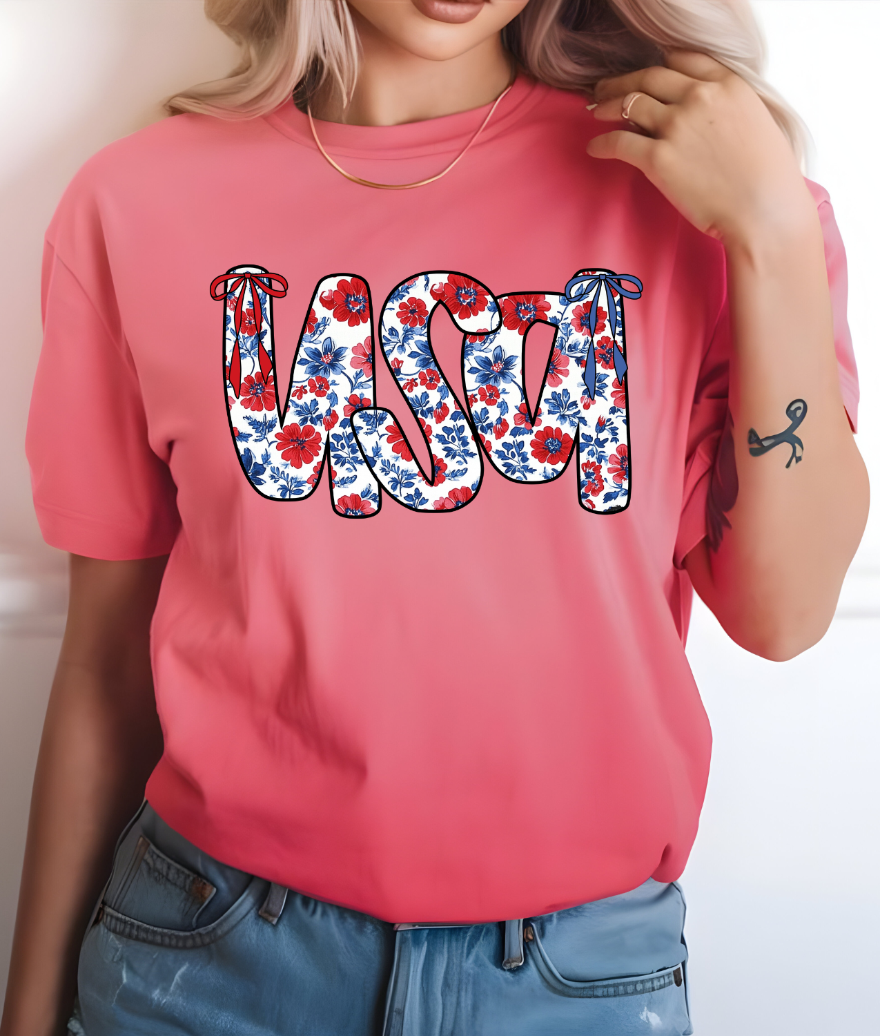 USA Floral DTF Transfer