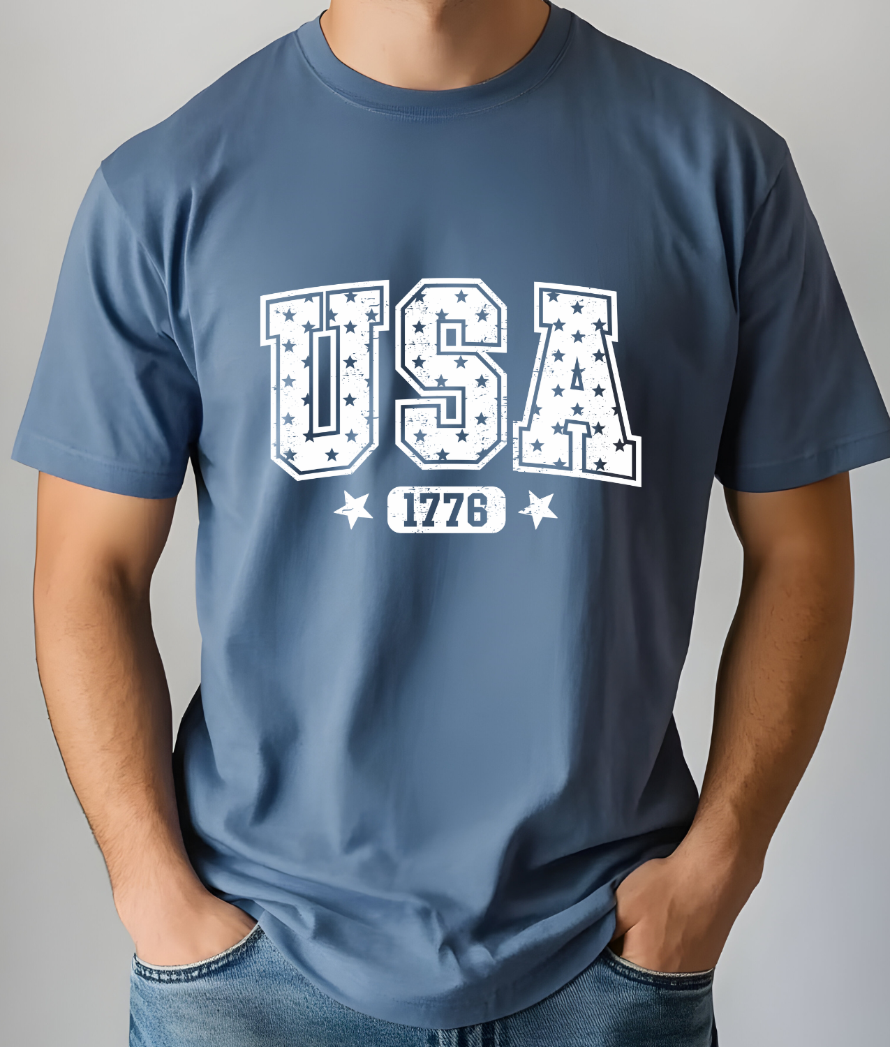 USA Stars White DTF Transfer