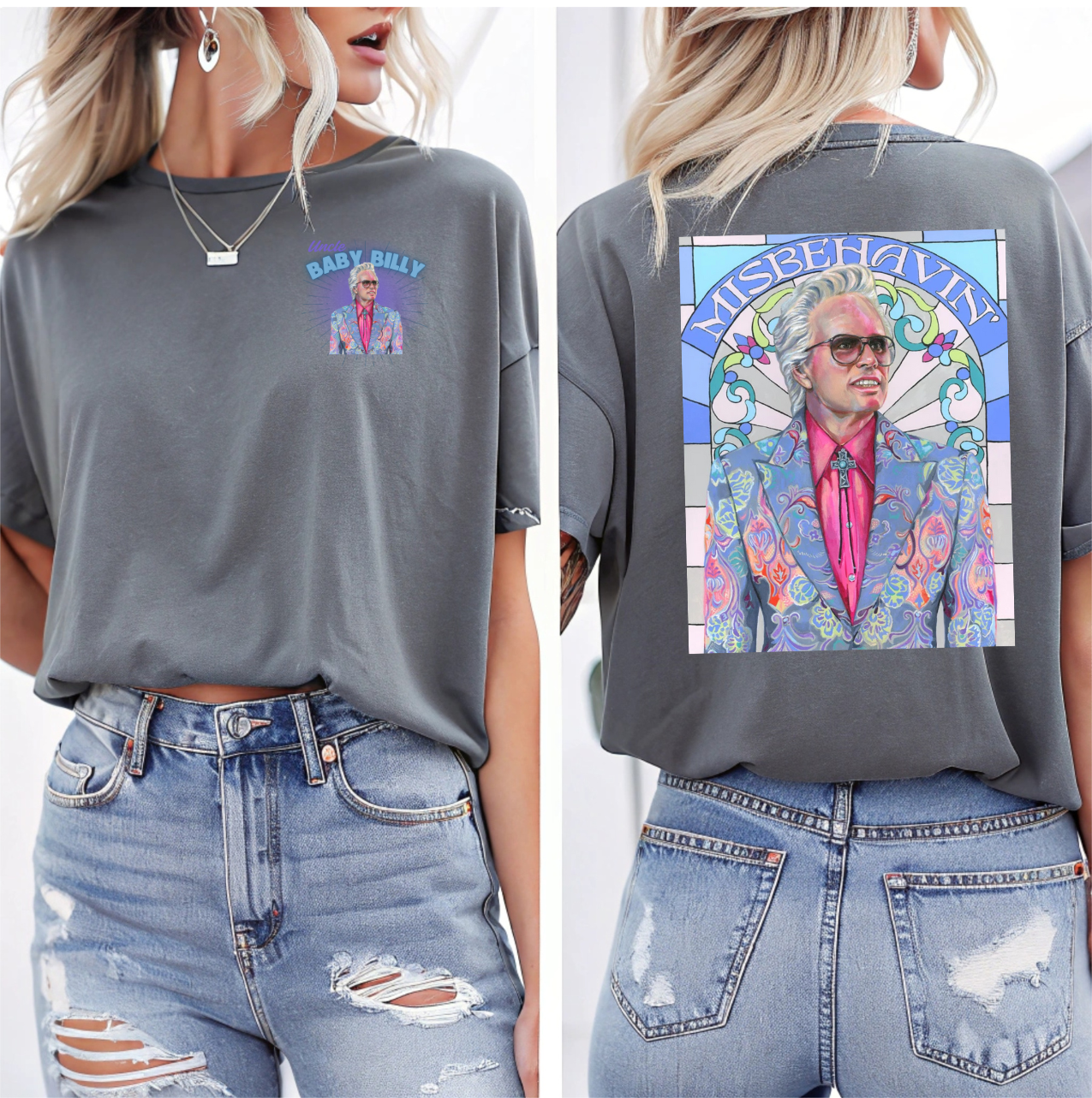 Uncle Baby Billy Misbehavin DTF Transfer POCKET INCLUDED