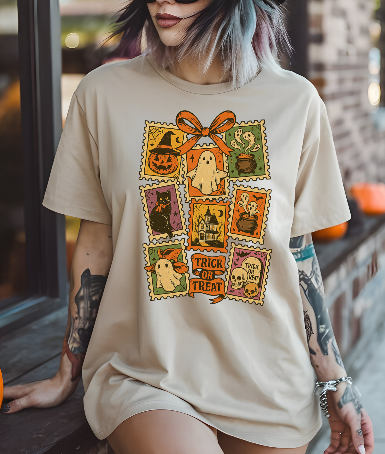 Vintage Halloween Stamps DTF Transfer