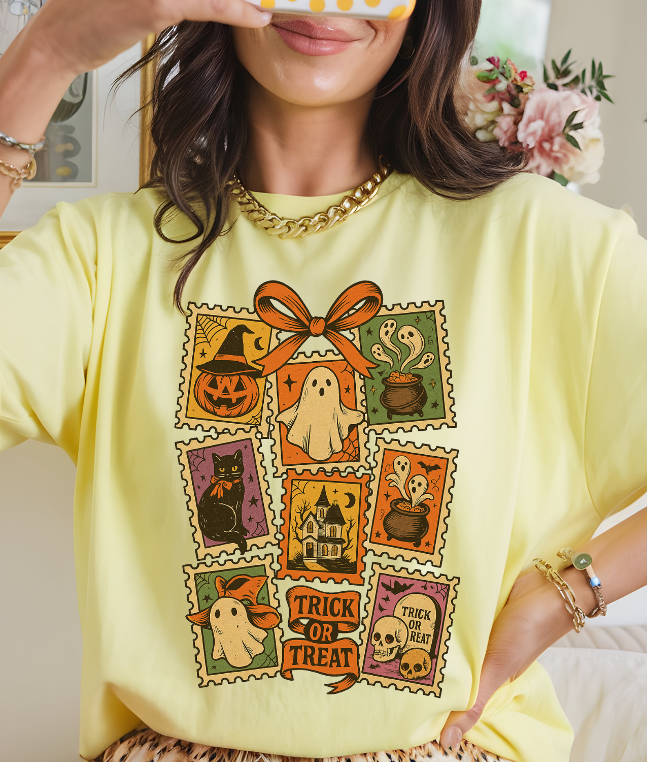 Vintage Halloween Stamps DTF Transfer