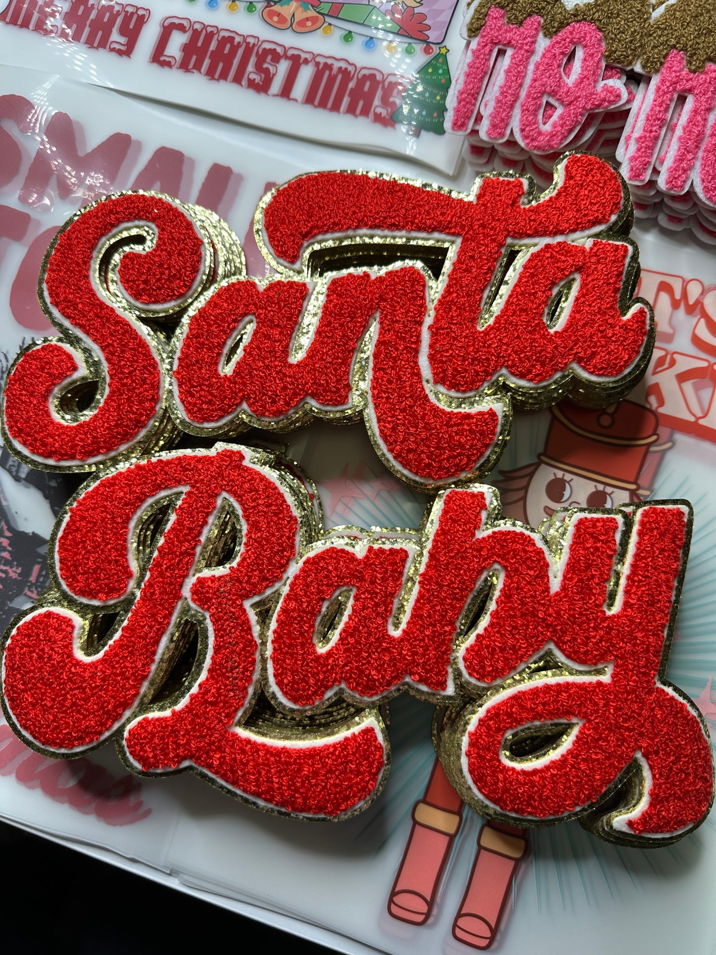 Red Santa Baby Chenille Patch