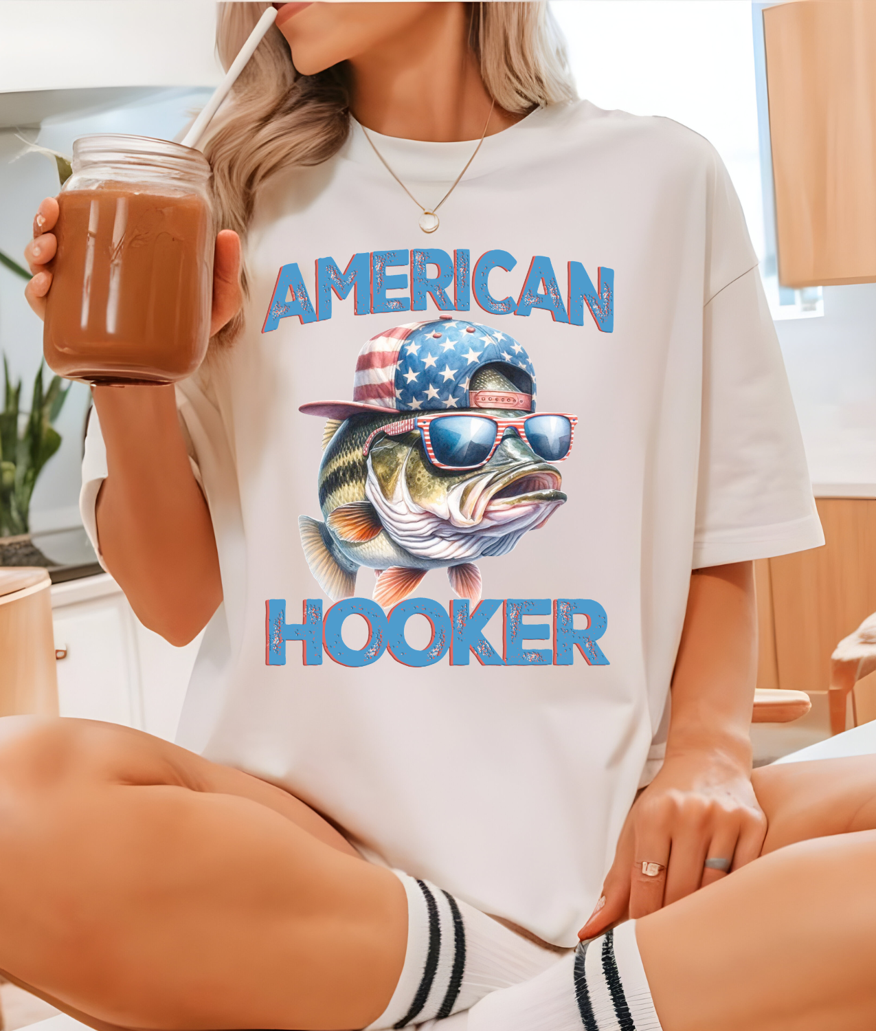American Hooker Fish DTF Transfer