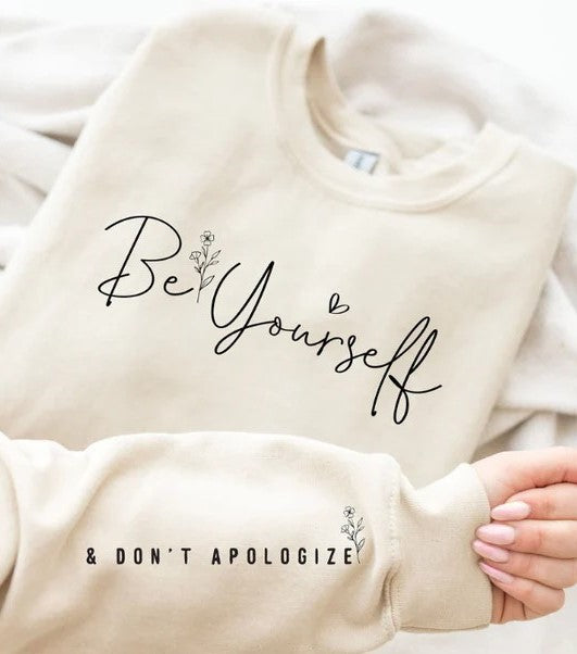 Be Yourself Single Color Screen Print WITH SLEEVE INCLUDED - Black Ink