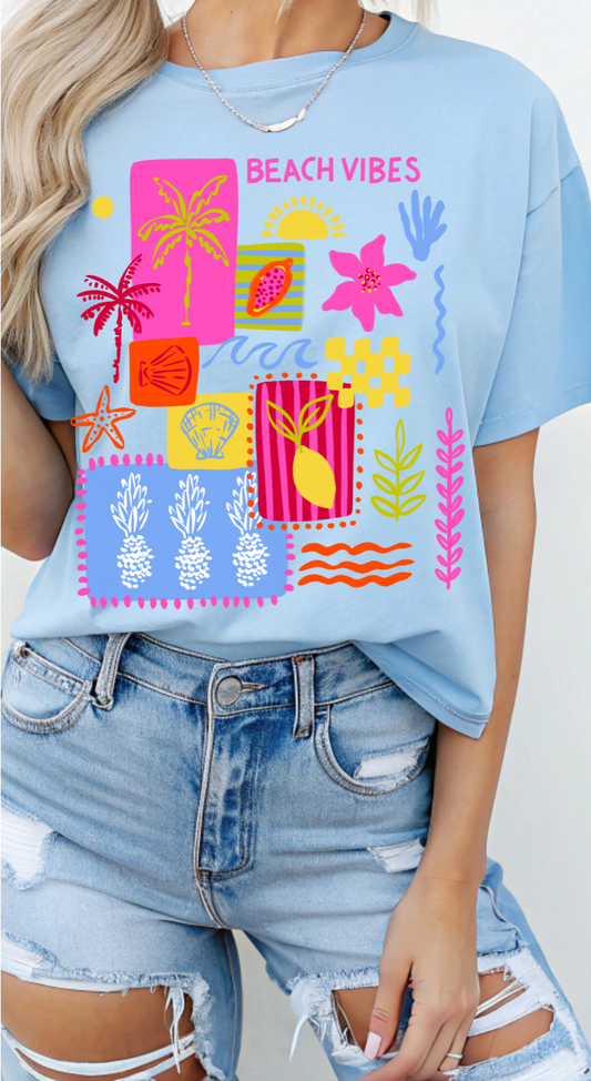 Beach Vibes Collage DTF Transfer