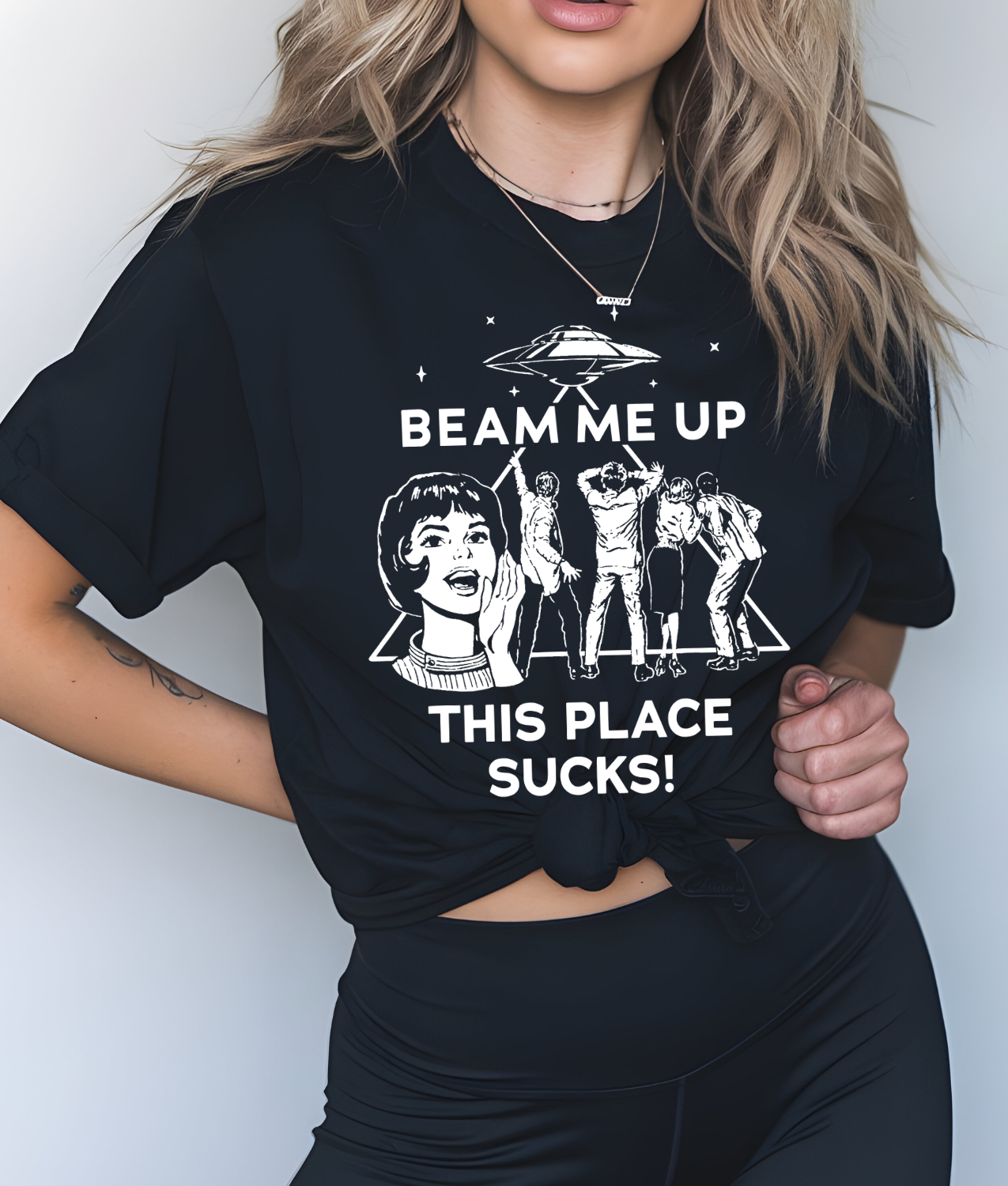 Beam Me Up This Place Sucks DTF Transfer
