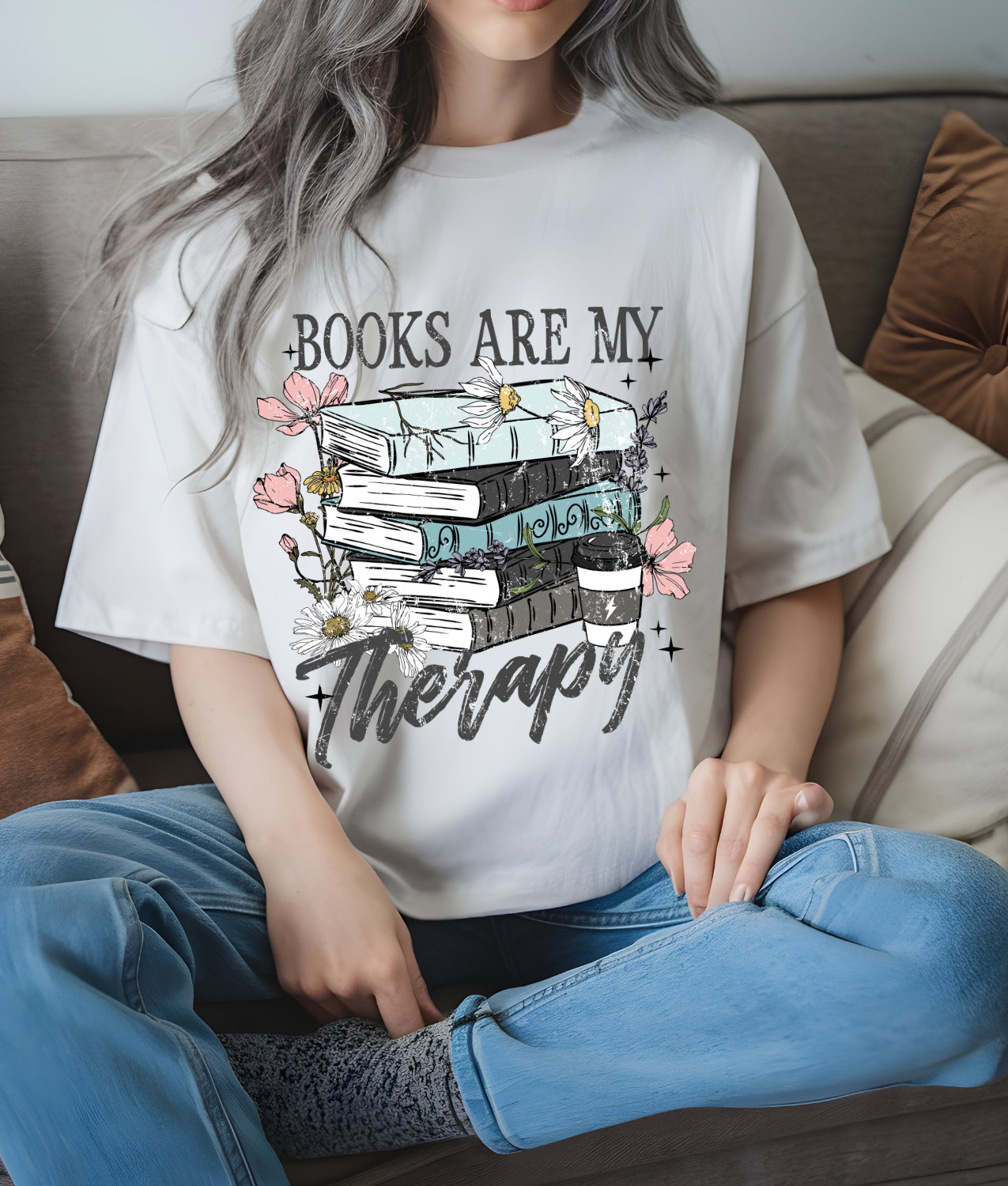 Books are my Therapy DTF Transfer