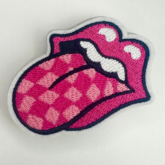 Checkered Tongue SMALL Embroidered Patch