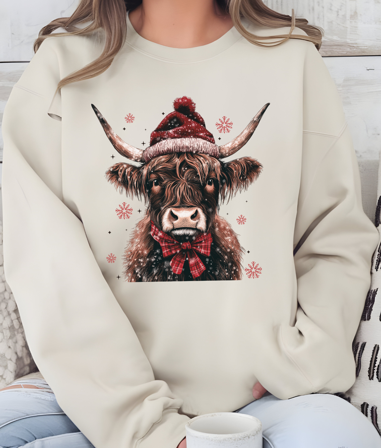 Christmas Highland Cow DTF Transfer